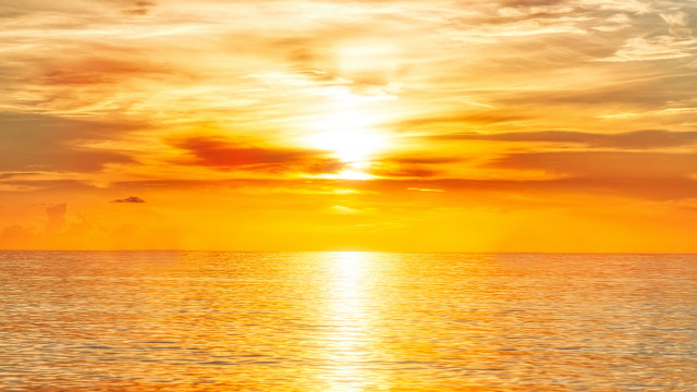 Boat sunset ocean clouds horizon free wallpaper - medium preview image
