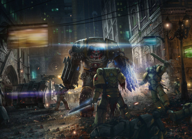 City robots street battle concept free wallpaper - medium preview image