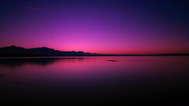 Purple pink sunset lake mountains free wallpaper - medium preview image