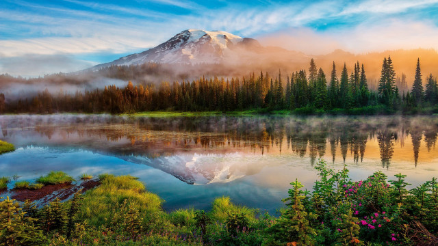 Mountain lake forest sky nature #4 free wallpaper - medium preview image