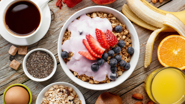 Cereal fruit yogurt table oranges free wallpaper - medium preview image