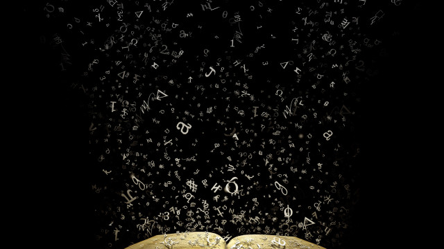 Book letters explosion monochrome storybook free wallpaper for desktop - medium preview image