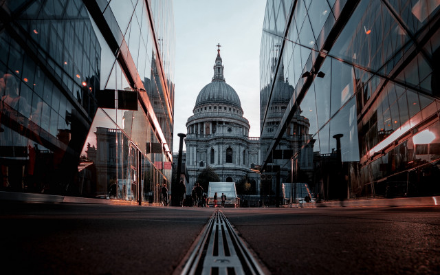 City reflection tiltshift neoism wren free wallpaper - medium preview image