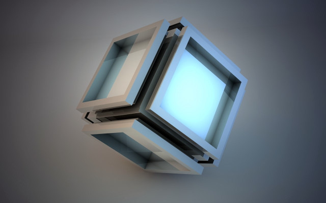 Blue white cube light inside free wallpaper - medium preview image