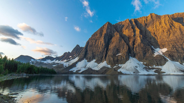 Mountain lake forest sky boat #2 free wallpaper - medium preview image