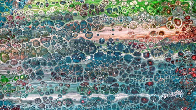 Colorful wave bubbles abstract organic free wallpaper - medium preview image