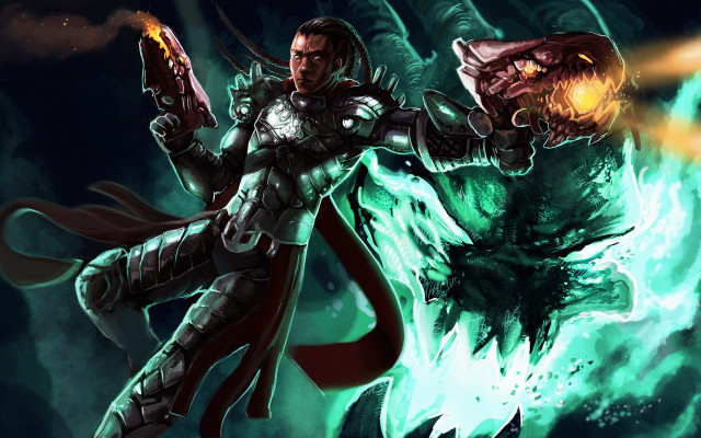 Man suit gun demon fire free wallpaper - medium preview image