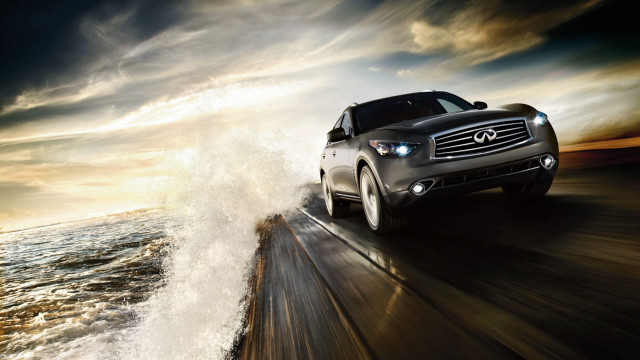 Car driving road ocean sky free wallpaper - medium preview image