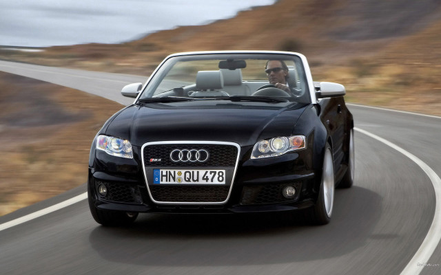 Black convertible mountain road driver free wallpaper - medium preview image