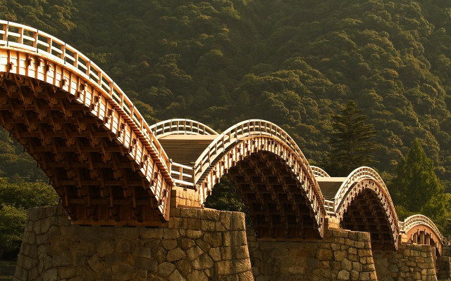 Bridge river mountain architecture japan free wallpaper - medium preview image