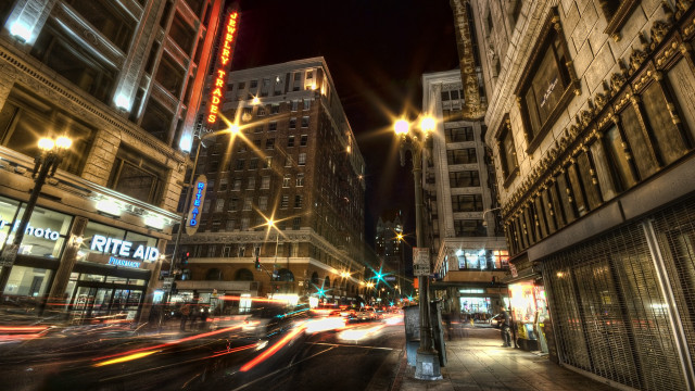 City street traffic night lights #20 free wallpaper - medium preview image