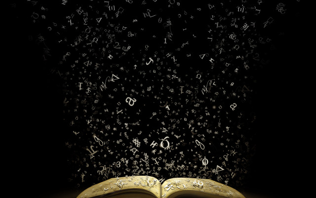 Book letters table black background free wallpaper - medium preview image