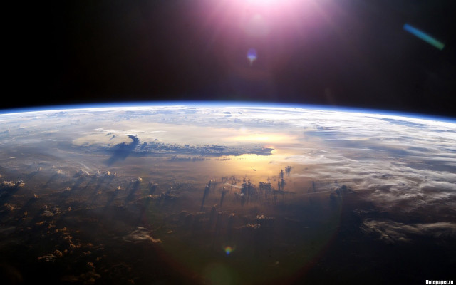Sunshine earth space shuttle city free wallpaper - medium preview image