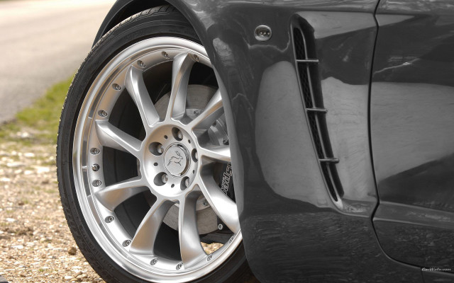Car tire closeup roadside grass free wallpaper - medium preview image
