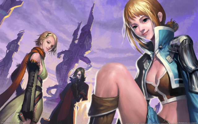 Fantasy women castle purple sky free wallpaper for desktop - medium preview image