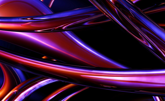 Colorful abstract lines curves raytraced #4 free wallpaper - medium preview image