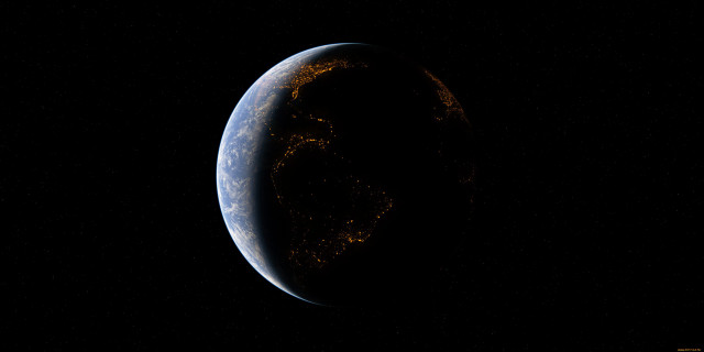 Earth night starry sky moon free wallpaper - medium preview image