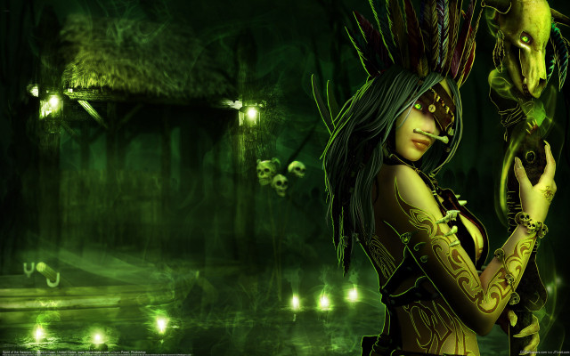 Gothic woman green creature nature free wallpaper - medium preview image