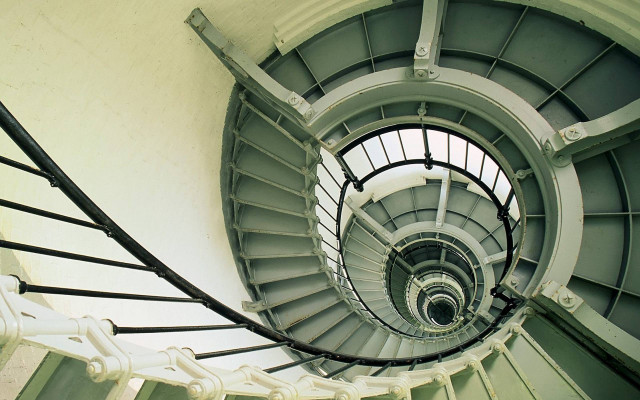 Spiral staircase metal railing abstract free wallpaper - medium preview image