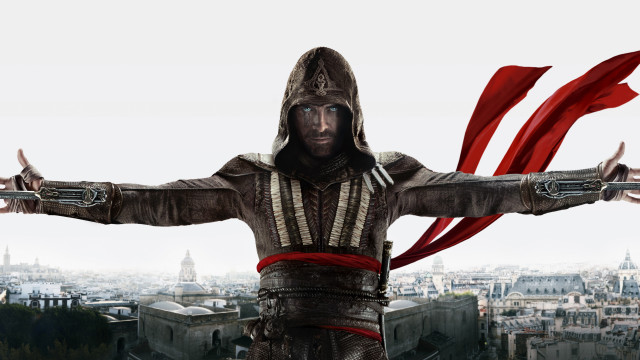 Hooded man cityscape ribbon ninja free wallpaper - medium preview image
