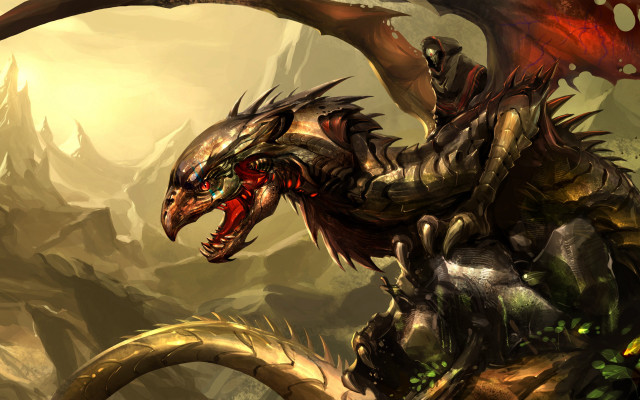 Dragon head body attacking demon free wallpaper - medium preview image