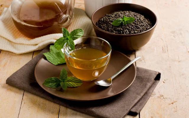 Cup tea plate black seed free wallpaper - medium preview image