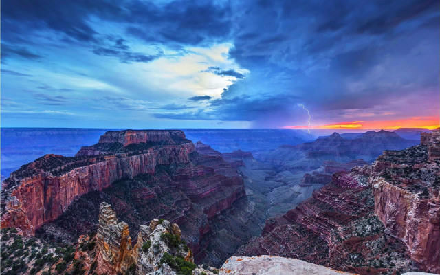 Canyon storm lightning urban landscape free wallpaper - medium preview image