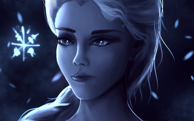 Frozen woman blue eyes snowflake free wallpaper - medium preview image