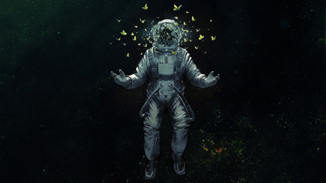 Space suit butterflies android jones free wallpaper - medium preview image