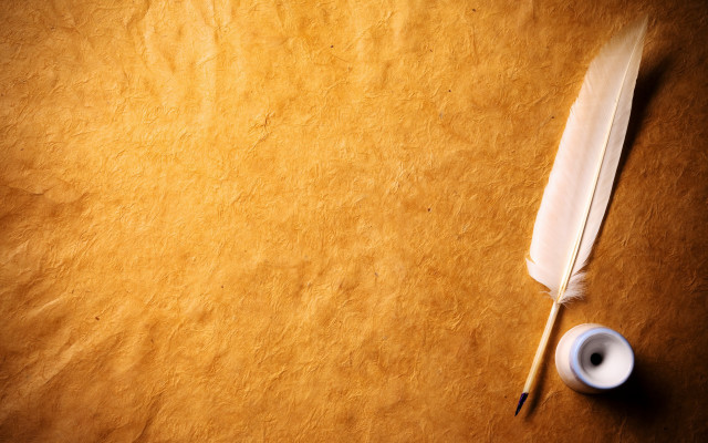 Feather quill tape table brown #2 free wallpaper - medium preview image