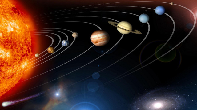 Solar system sun planets night free wallpaper - medium preview image