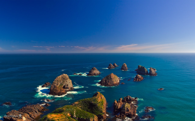 Ocean rocks blue sky waves #2 free wallpaper - medium preview image