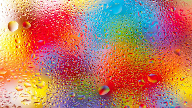 Colorful waterdrops rainbow autumn leaves #2 free wallpaper - medium preview image