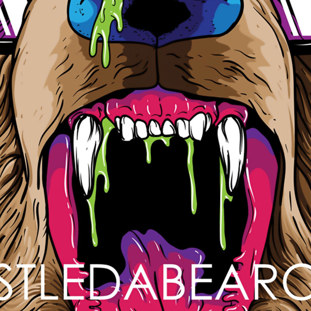 Dog mouth open green paint free wallpaper - medium preview image