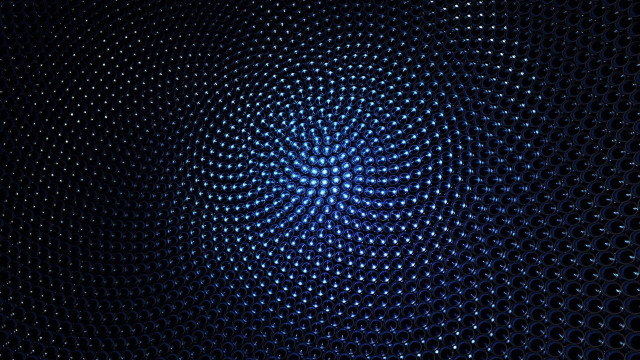 Blue circular spirals hologram night free wallpaper - medium preview image