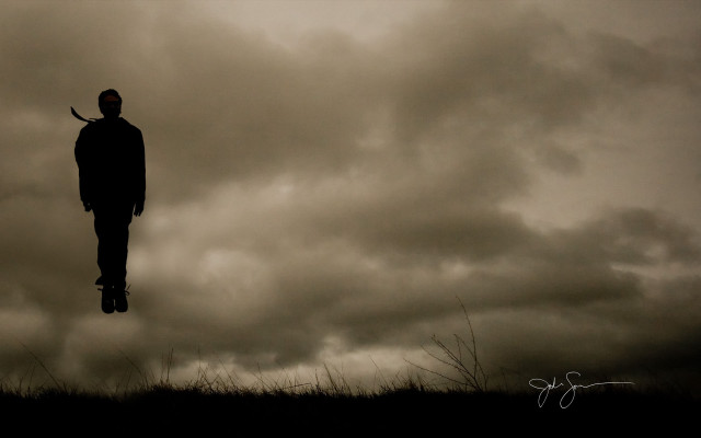 Man field knife cloudy sunset free wallpaper - medium preview image