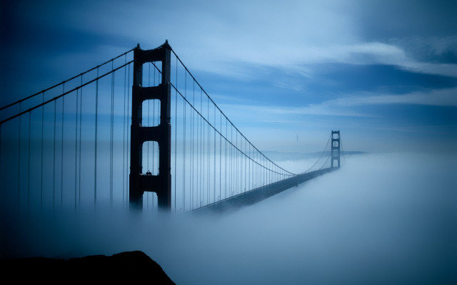 Golden gate bridge foggy san free wallpaper - medium preview image