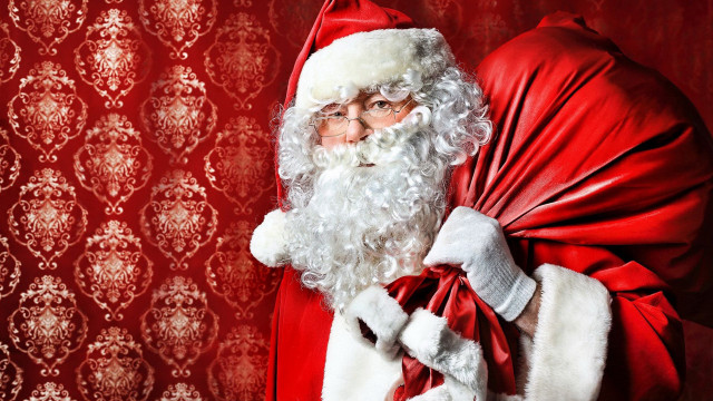 Santa elderly man red background free wallpaper - medium preview image