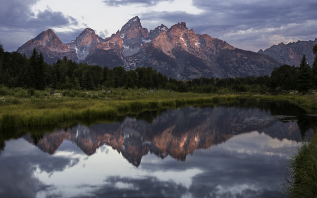 Mountain reflection lake sky clouds #5 free wallpaper - medium preview image