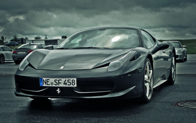 Black sports car parking lot #7 free wallpaper - medium preview image