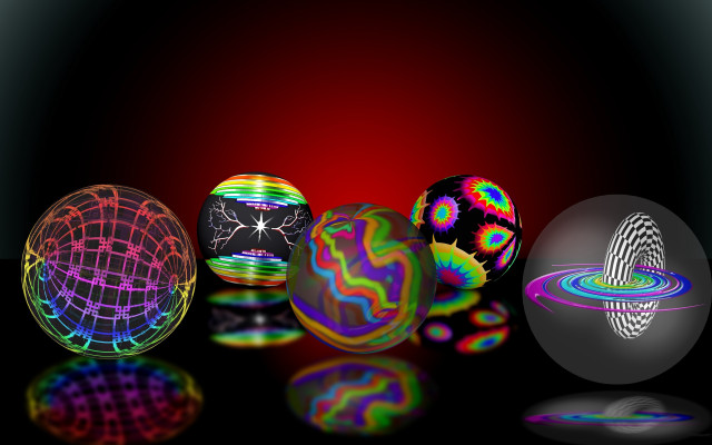 Colorful balls holography gradient glowing free wallpaper - medium preview image