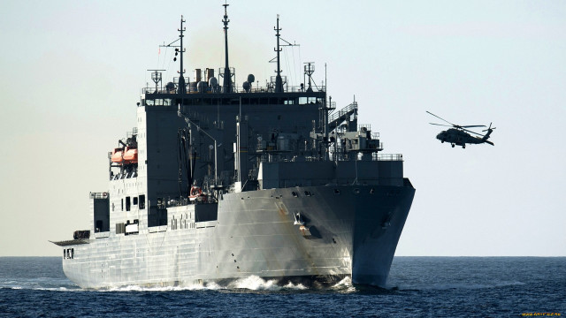 Helicopter ship ocean precisionism digital free wallpaper - medium preview image