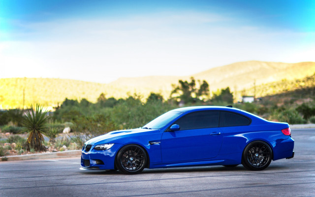 Blue car mountain parking 3d free wallpaper - medium preview image