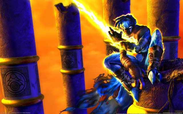 Man horse pillar flame sword free wallpaper - medium preview image