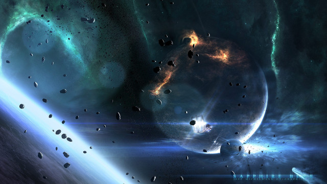 Space planet starcluster milkyway moon free wallpaper - medium preview image