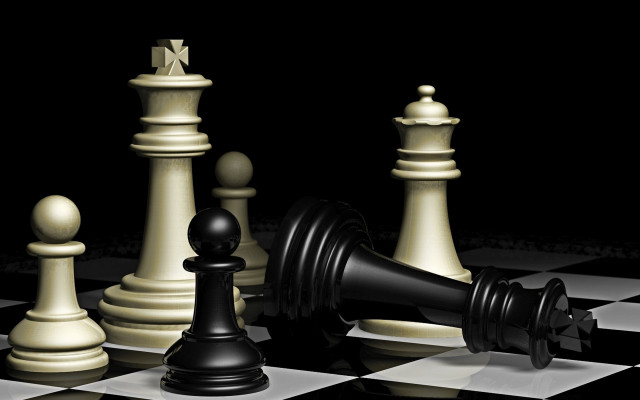 Black white chess abstract raytraced free wallpaper - medium preview image