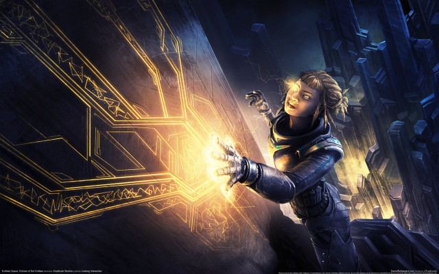 Futuristic woman glowing object aleksibriclot free wallpaper - medium preview image