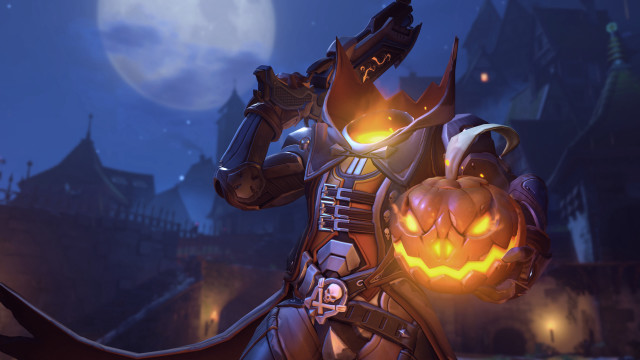 Man pumpkin fullmoon castle halloween free wallpaper - medium preview image