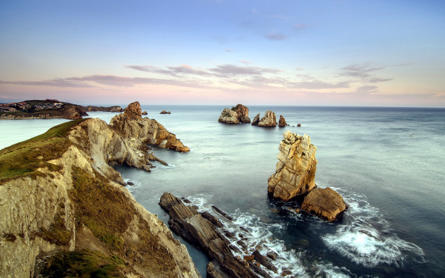 Rocks water beach waves nature free wallpaper - medium preview image