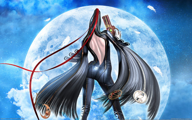 Woman gun whip fullmoon astronaut free wallpaper - medium preview image